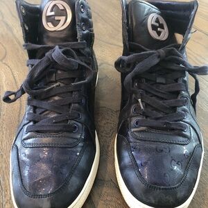 Gucci Imprime Monogram GG Mens Sneakers High-Top navy blue